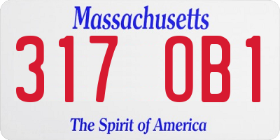 MA license plate 317OB1