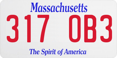 MA license plate 317OB3