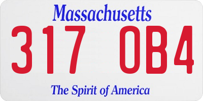 MA license plate 317OB4