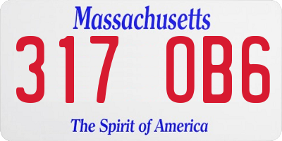 MA license plate 317OB6