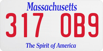 MA license plate 317OB9