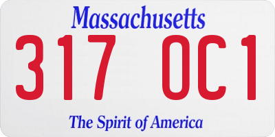 MA license plate 317OC1