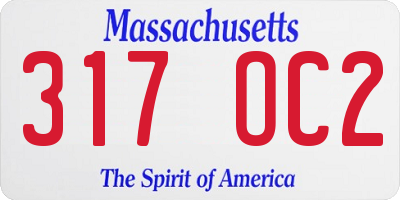 MA license plate 317OC2