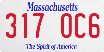 MA license plate 317OC6