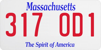 MA license plate 317OD1