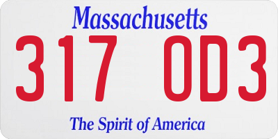 MA license plate 317OD3