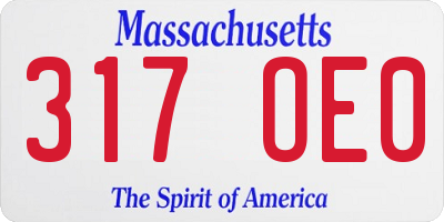 MA license plate 317OE0