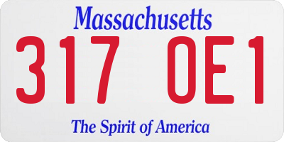 MA license plate 317OE1