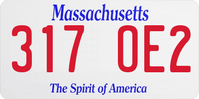 MA license plate 317OE2