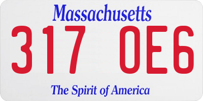 MA license plate 317OE6