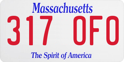 MA license plate 317OF0