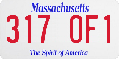 MA license plate 317OF1