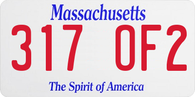 MA license plate 317OF2