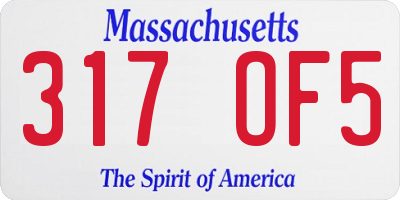 MA license plate 317OF5