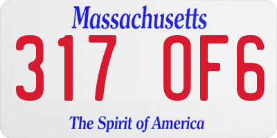 MA license plate 317OF6