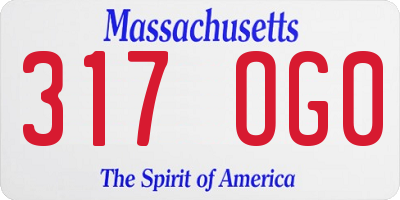 MA license plate 317OG0