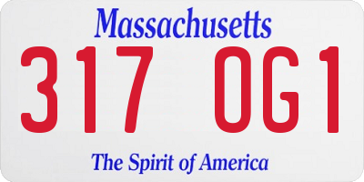 MA license plate 317OG1