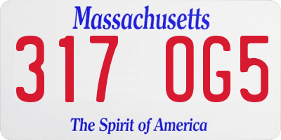 MA license plate 317OG5