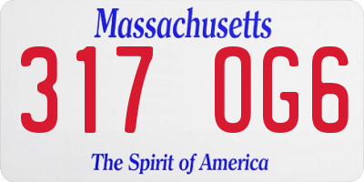 MA license plate 317OG6