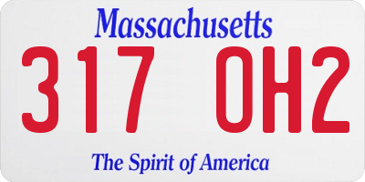 MA license plate 317OH2