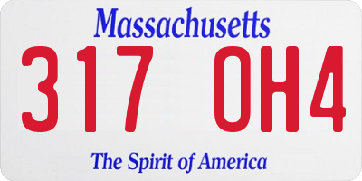 MA license plate 317OH4