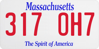MA license plate 317OH7