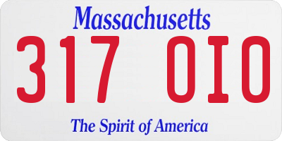 MA license plate 317OI0