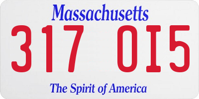MA license plate 317OI5