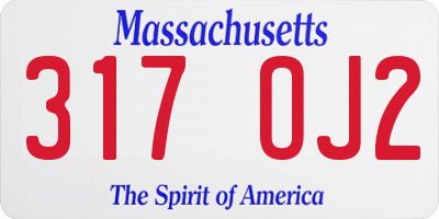 MA license plate 317OJ2
