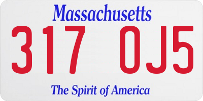 MA license plate 317OJ5