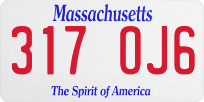 MA license plate 317OJ6