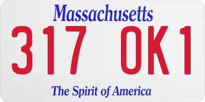 MA license plate 317OK1