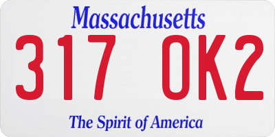 MA license plate 317OK2