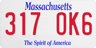 MA license plate 317OK6