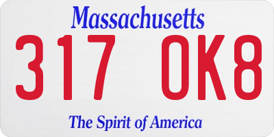 MA license plate 317OK8