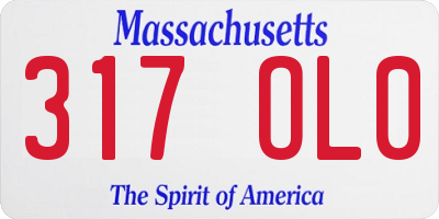 MA license plate 317OL0