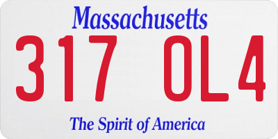 MA license plate 317OL4