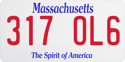 MA license plate 317OL6