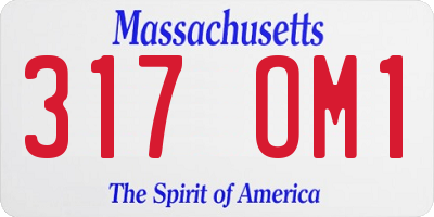 MA license plate 317OM1
