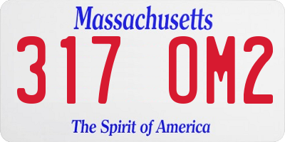 MA license plate 317OM2