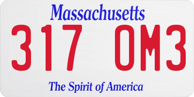 MA license plate 317OM3