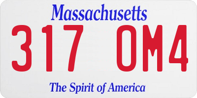 MA license plate 317OM4
