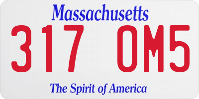 MA license plate 317OM5