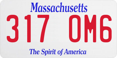 MA license plate 317OM6