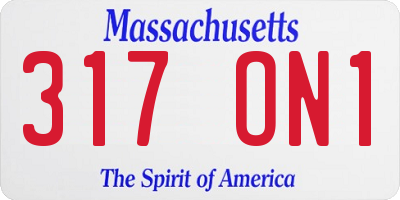 MA license plate 317ON1