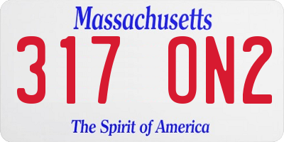 MA license plate 317ON2