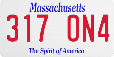 MA license plate 317ON4