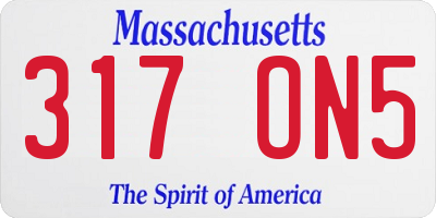 MA license plate 317ON5
