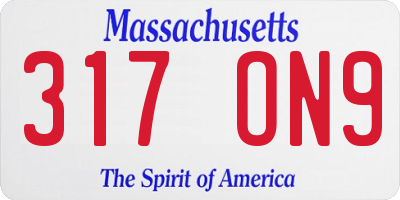 MA license plate 317ON9