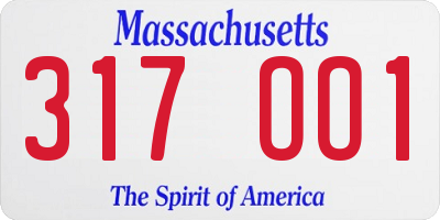 MA license plate 317OO1
